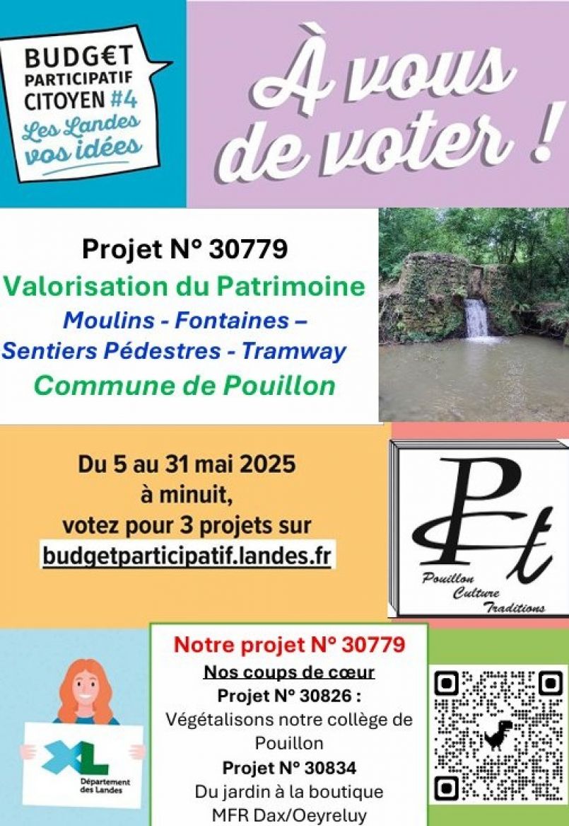 Budget participatif : lumire sur lassociation 'Pouillon Culture et Tradition'. Ses membres entretiennent notamment les 90 kilomtres de sentiers pdestres autour de Pouillon. Les dtails de leur projet avec Michel Tachoires co-prsident