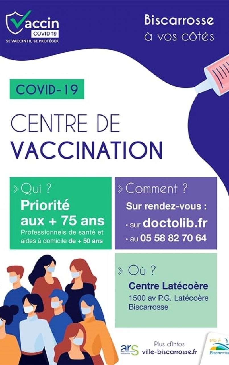 Centre de vaccination de Biscarrosse Covid 19 : tous les créneaux ont pour le moment été attribués.